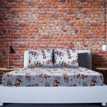 Imagem de Jogo de Cama Portallar Casal Malha Mista Estampado Disney Minnie Spark