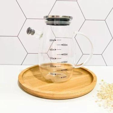 Imagem de Galheteiro de Vidro Bologna C/ Bico Dosador Azeite Vinagre Óleo 550ml 