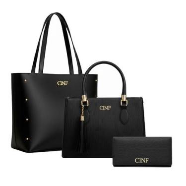 Imagem de Kit De Bolsa Feminina De Ombro + Transversal + Carteira - LHF Ecommerc