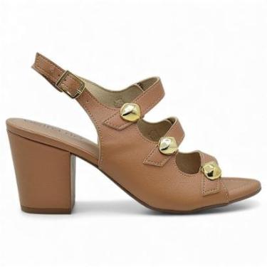 Imagem de Sandalia Beira Rio Feminina Salto Bloco Conforto Macia Tiras-Feminino