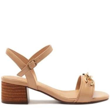 Imagem de Sandália Anacapri Salto Bloco Tira Bridão Bege-Feminino