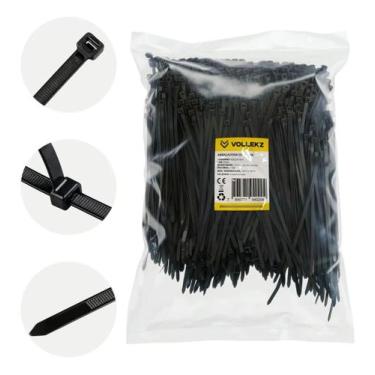 Imagem de Abracadeira Nylon Plástica 4.8 X 200 Mm Preta 1000un Vollekz