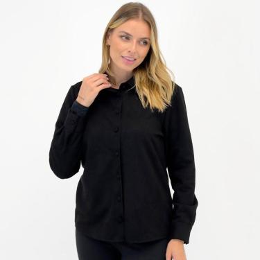Imagem de Camisa Doce Trama em Suede Manga Longa Feminina-Feminino
