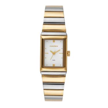 Imagem de Relogio Mondaine Feminino Ref: 99851lpmvbe3 Retangular Bicolor