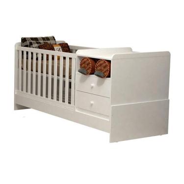 Imagem de Berço Americano Multifuncional Selena Branco Brilho - Carolina