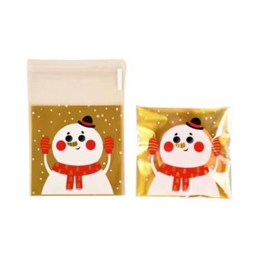 Imagem de Sacolas De Doces De Natal 100pcs, Embalagem Autoadesiva De Papai Noel 