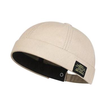 Imagem de Gorro De Algodão Unissex Sem Aba, Cor Sólida, Com Contas, Estilo Hip H