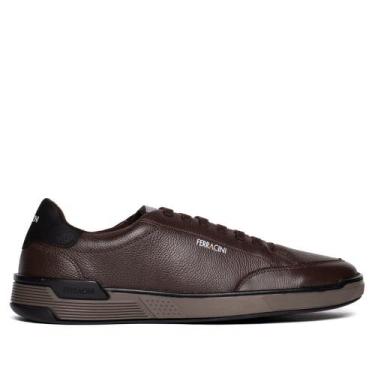 Imagem de Sapatênis Masculino Ferracini Milan Couro Marrom, Marrom, 40