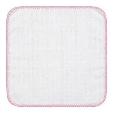 Imagem de Fralda De Boca Avulsa Quadriculada 33 Cm X 33 Cm Com Crochê - Dugu, Fe