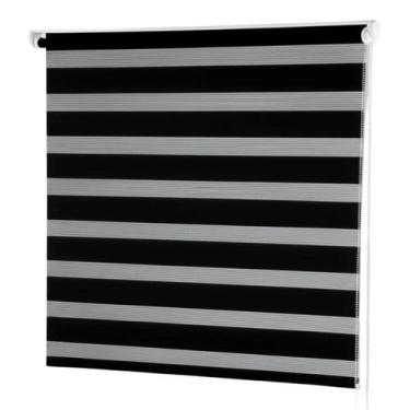 Imagem de Persiana Cortina Zebra Rolo Dupla 140x160cm Sala Quarto Cozinha Janela