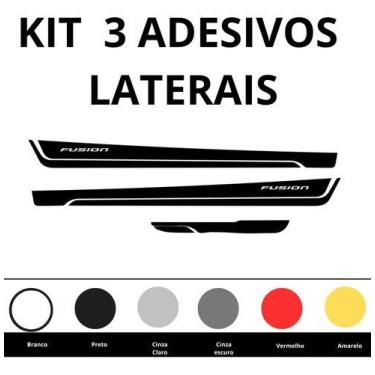 Imagem de Kit 3 Adesivo Carro Ford Fusion Faixas Laterais E Traseira - onl