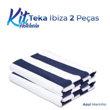 Imagem de KIT-Toalha de Piscina Hotel Ibiza Azul Marinho Profiline 2 Peças Banhã