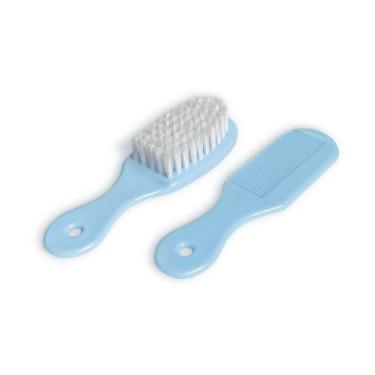 Imagem de Kit de Pente e Escova Infantil Adoleta Azul para Bebê