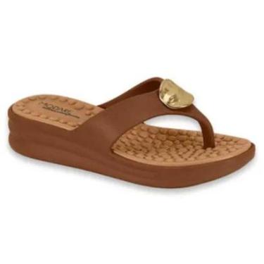 Imagem de Sandalia Chinelo Nuvem Feminino Modare Confortavel Massageadora- Marrom-Feminino