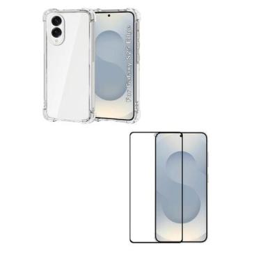 Imagem de Kit Capa Anti Choque + Película de Vidro 3D Para Samsung Galaxy S25 ED