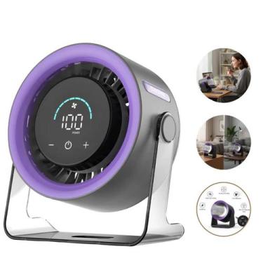 Imagem de Ventilador Portátil Usb Mesa Recarregável Painel Digital - Rick Import