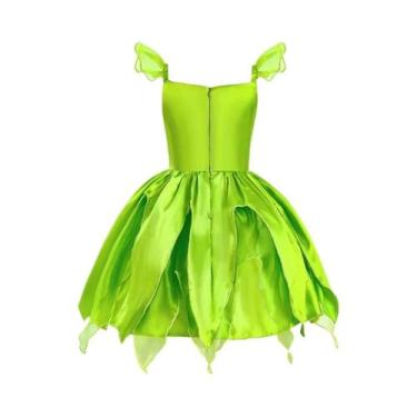 Imagem de Fantasia De Cosplay De Fada Verde Para Meninas, Vestido Até O Joelho C
