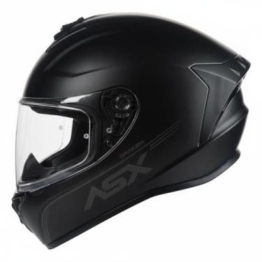 Imagem de Capacete Fechado Asx Draken Solid Moto Preto Fosco Masculino Feminino 