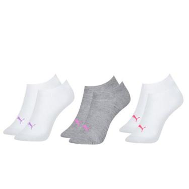 Imagem de Kit 3 Pares Meias Invisível Puma Sapatilha Adulto Original, Cinza, Rox