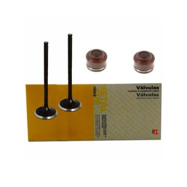 Imagem de Válvulas Admissão Escape Biz 125 + Retentor Metal Leve