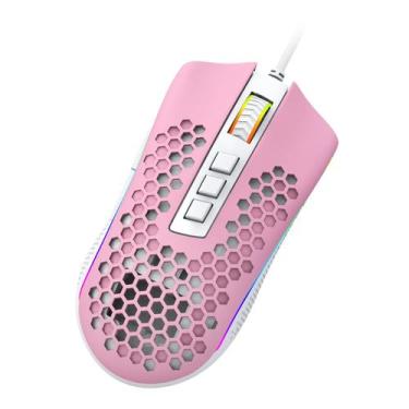 Imagem de Mouse gamer redragon storm rgb - m808pw-rgb rosa com branco