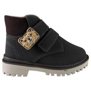 Imagem de Bota Coturno Molekinho Infantil Bebê Original Ursinho Fecho Duplo Anti