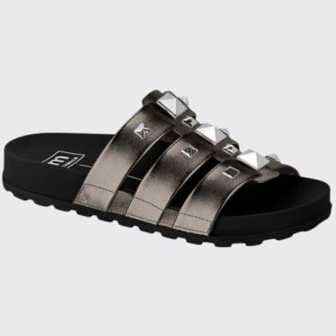 Imagem de Sandália Slide Feminina Flatform Papete Tiras Moleca 5436.431.14710, G