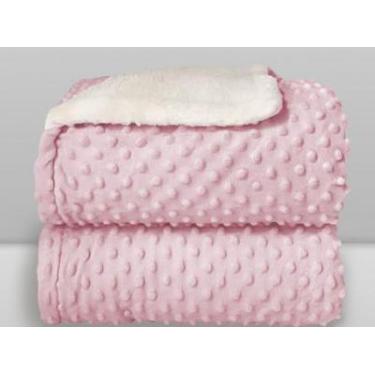 Imagem de Cobertor Dots Plush com Sherpam Laço Bebê, rosa