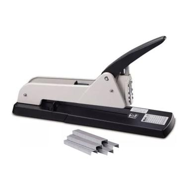 Imagem de Kit Grampeador Profissional Longo Motivate 5000 Alcance 250mm 200 Folhas com 1000 Grampos 23-13mm Preto