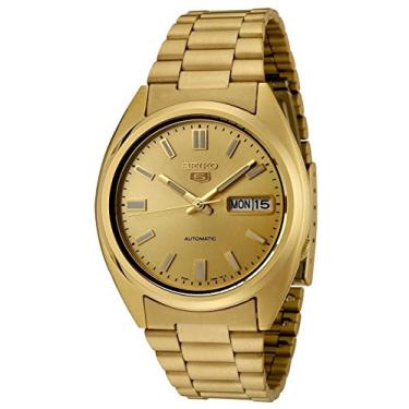 Imagem de Seiko Relógio masculino SNXS80K Seiko 5 automático, dourado e aço inoxidável