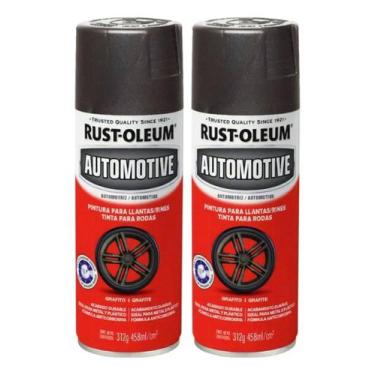 Imagem de Kit 2 Tinta Spray Rodas Automotivo Rust Oleum Escolha A Cor, Grafite -