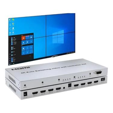 Imagem de Video Wall Hdmi Com Switch Hdmi 4x4 4k 2 Em 1 Saída Optica - ws