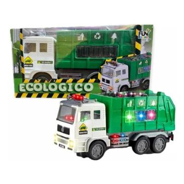 Imagem de caminhão coletor de lixo com luzes e som - Toy king