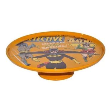 Imagem de Prato Para  Bolo Com Pé Em Porcelana Dc Batgirl 26309 Btc - Btc Decor