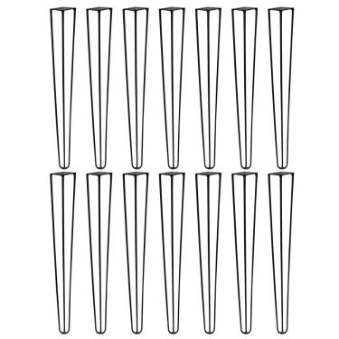 Imagem de Kit 14 Pés Hairpin Legs Metal G41 Estilo Palito Aço 60CM Preto Gran Belo