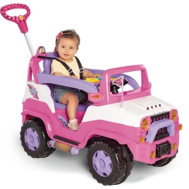 Imagem de Veículo para Bebê Diipi 2 em 1 Passeio e Pedal com Som Design Off Road Rosa Calesita Brinquedos