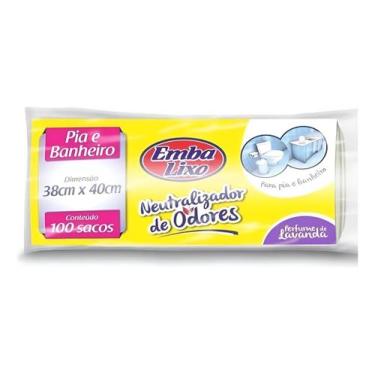 Imagem de Saco De Lixo Anti Odor Pia/w Branco 100und+brinde Reforçado  Kit 4un -