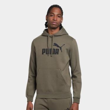 Imagem de Moletom Puma Ess No. 1 Hoodie Masculino, Verde, Branco, GG