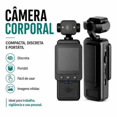 Imagem de Câmera DV01 Full HD com Lente 180, WiFi e Estabilização - Câmera corpo