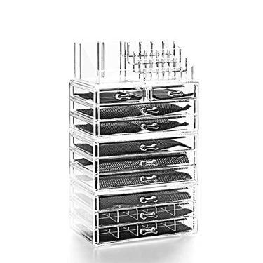 Imagem de Organizador de Maquiagem em Acrílico com 10 gavetas e Bandeja Porta Batom