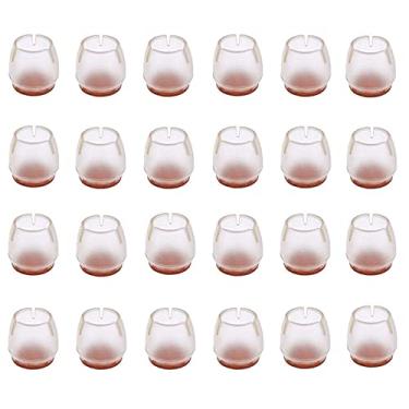 Imagem de Maydahui – Protetor de piso para cadeiras redondas de silicone para móveis, cobertura circular de pés, redonda, 15 cm a 3 cm, Transparent, 60 Pack Round 6/9" to 4/5"