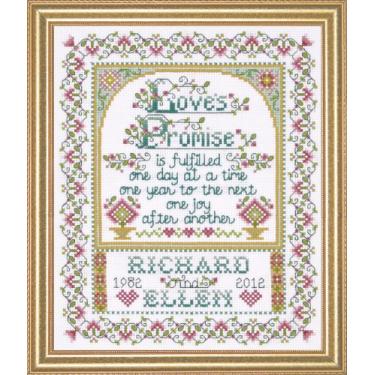 Imagem de Design Works Crafts Tobin 356745 Loves Promise Kit de ponto cruz contado - 20 x 25 cm, 14 unidades