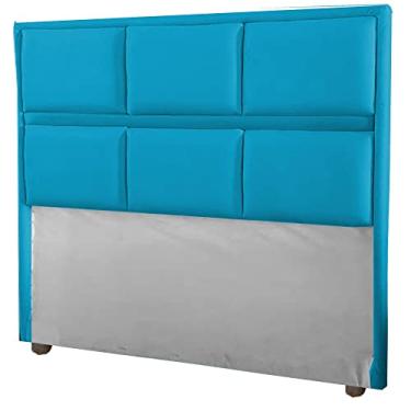 Imagem de Cabeceira Ana Cama Box Painel Casal 140 Suede Turquesa