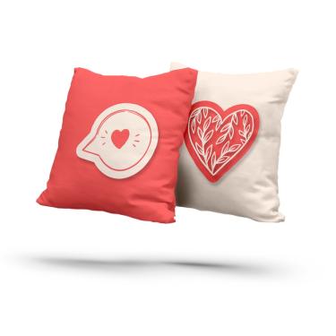 Imagem de Kit 2 Almofadas Com Enchimento Balão Coração Namorados