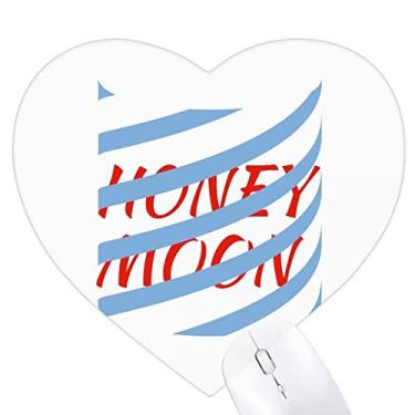 Imagem de Mousepad de coração com linhas cercadas para lua de mel Tapete de borracha para escritório