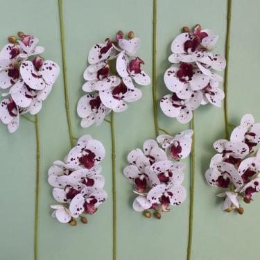 Imagem de Kit De Orquideas Artificiais - Doze Hastes De Orquídea Tigre  Formosin