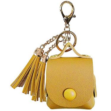 Imagem de MODOS LOGICOS Capa de carregamento de couro PU para Apple AirPods 1/2 com borlas caídas - amarela