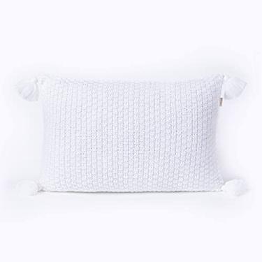Imagem de Capa de Almofada Pompom Rinzeira Decorativa Tricot 50x30cm Com zíper Istambul