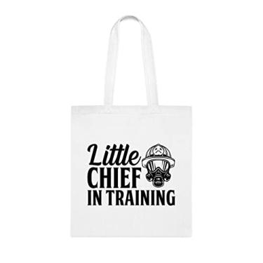 Imagem de Little Chief In Training Tote Bag, Funny Tote Gift, Shoulder Bag Reutilizável, Cesta de Natal de Aniversário, Ideia de Presente, Branco