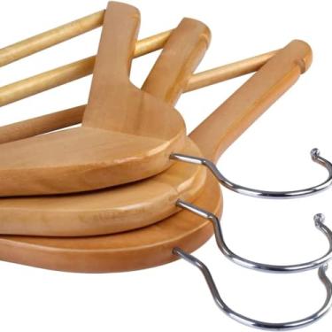 Imagem de Cabides De Madeira Marfim Claro Verniz Marfim Adulto 10 UNIDADES